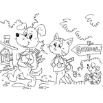Dibujo para colorear Caminito De La Escuela Para Pintar Y Colorear