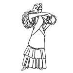 Dibujo para colorear Bailadora De Flamenco Para Colorear