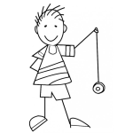Dibujo para colorear Chiquillo Jugando Yoyo Para Colorear
