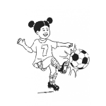 Dibujo para colorear Negrita Jugando Futbol Para Colorear