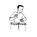 Dibujo para colorear Negrito Con Timbales Para Pintar