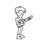 Dibujo para colorear Nene Con Guitarra Para Colorear