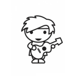 Dibujo para colorear Chiquillo Guitarrista Para Pintar