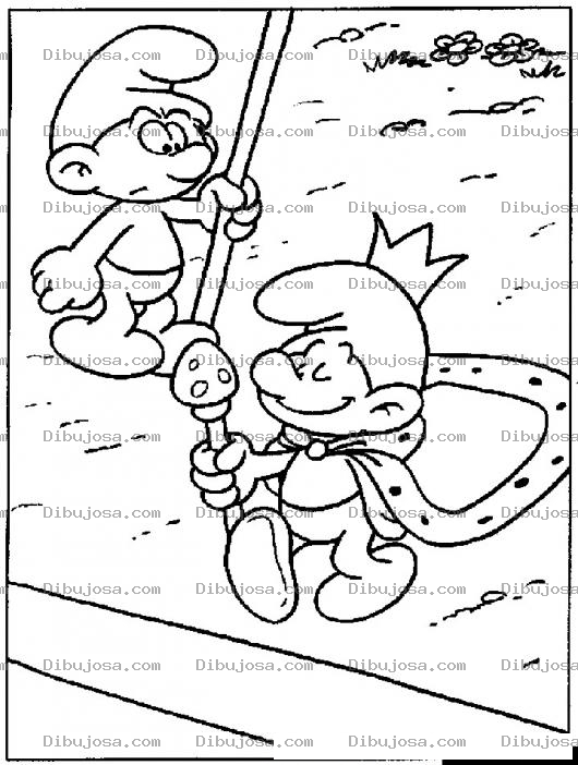 Dibujo para colorear Pitufos 3d Para Colorear