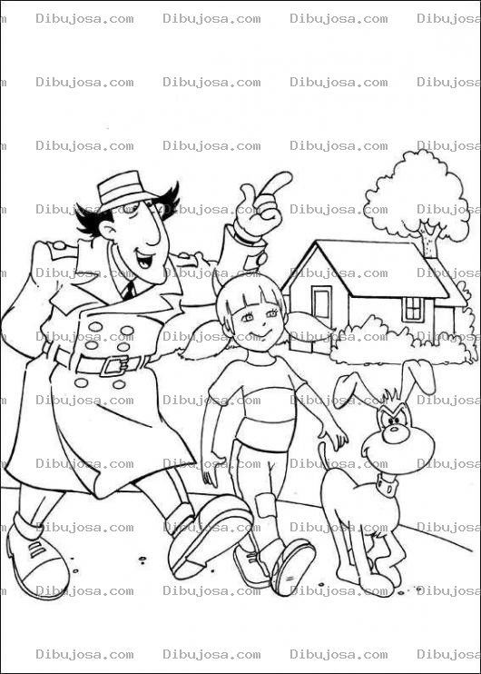 Dibujo para colorear Colorear Inspector Gadget