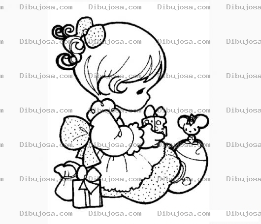 Dibujo para colorear Ratoncito de Precious Moments para colorear