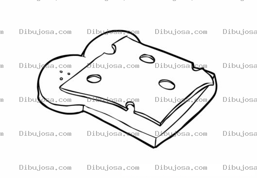 Dibujo para colorear Rodaja De Pan Con Queso Para Colorear