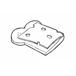 Dibujo para colorear Rodaja De Pan Con Queso Para Colorear