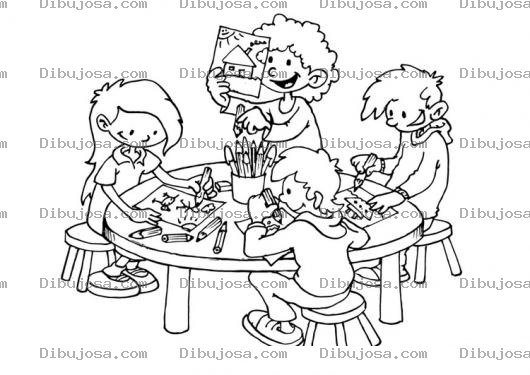 Dibujo para colorear Clase De Parvulitos Para Pintar