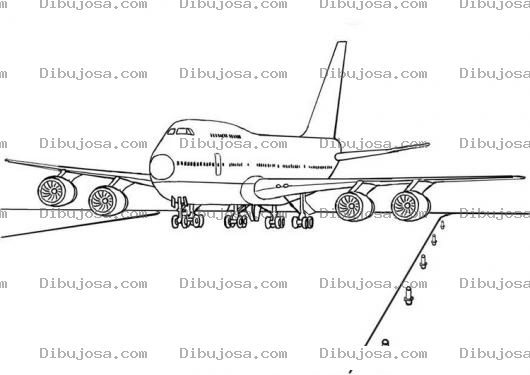 Dibujo para colorear Avion Aterrizando Para Colorear