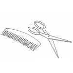 Dibujo para colorear Dibujo De Tijeras Y Peine