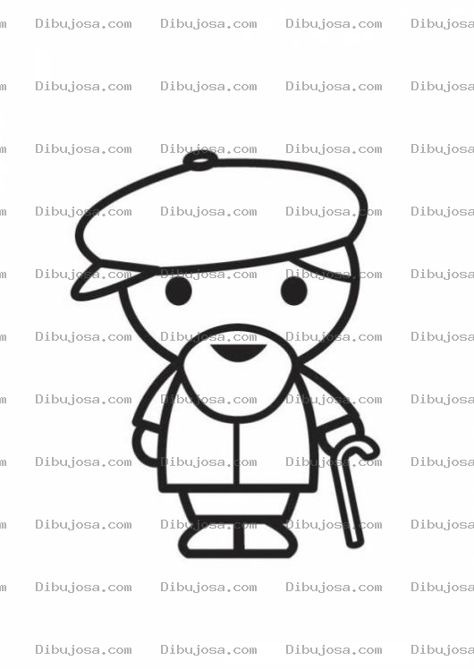 Dibujo para colorear Colorear Viejito Con Baston