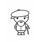 Dibujo para colorear Colorear Viejito Con Baston