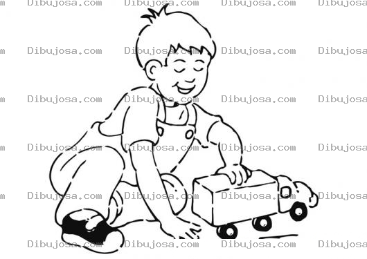 Dibujo para colorear Colorear Nino Jugando Con Camion