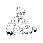 Dibujo para colorear Colorear Nino Jugando Con Camion