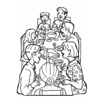 Dibujo para colorear Colorear Cena Familiar