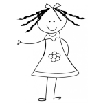 Dibujo para colorear Colorear Hermana Con Vestido De Flor