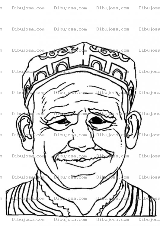 Dibujo para colorear Colorear Viejito Con Gorrito