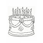 Dibujo para colorear Colorear Un Pastel con 9 velas