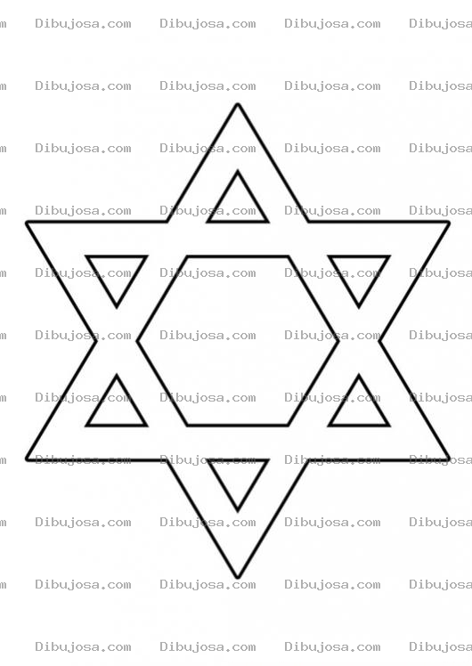 Dibujo para colorear Colorear Estrella De David De 6 Picos Para Hannukah