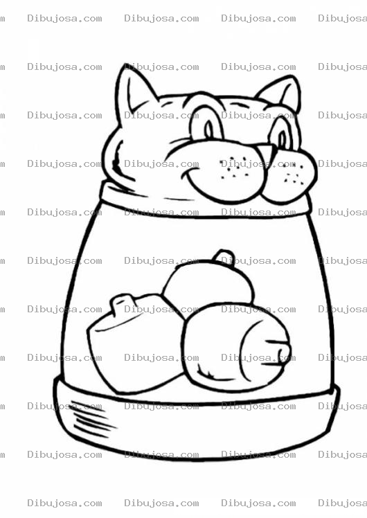 Dibujo para colorear Colorear Salero Con Cara De Gato