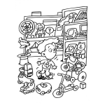 Dibujo para colorear Colorear Cuarto Habitacion Recamara De Juguetes