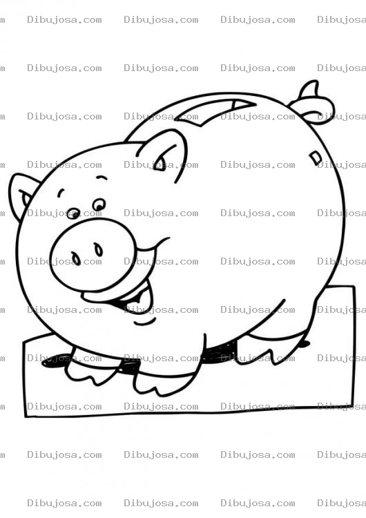 Dibujo para colorear Colorear Alcancia De Cochito