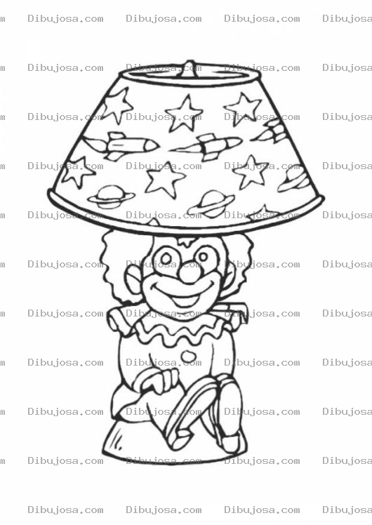 Dibujo para colorear Colorear Lampara De Payaso