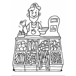 Dibujo para colorear Colorear Verdulero Vendedor De Verduras
