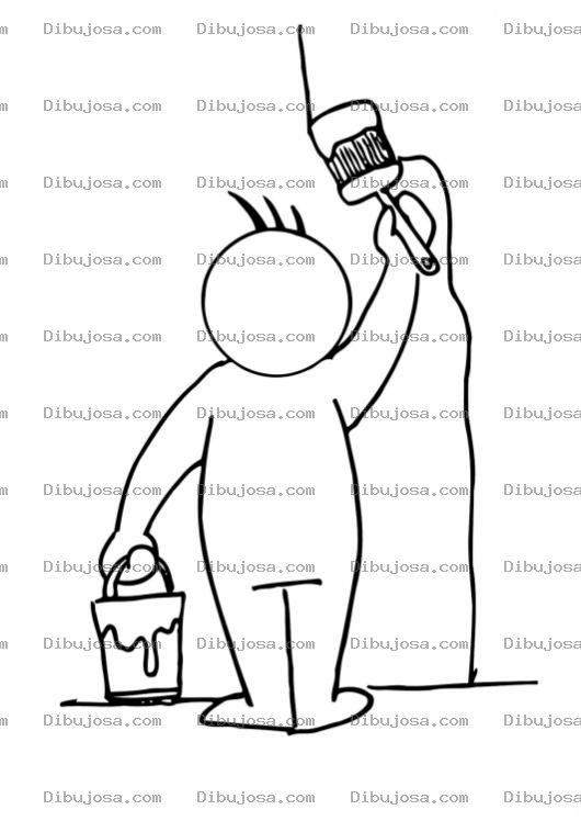 Dibujo para colorear Colorear Pintor De Casas