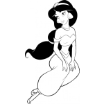 Dibujo para colorear Pintar Princesa de Pelo Negro