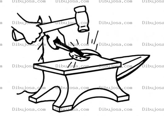 Dibujo para colorear Colorear Herrero En Su Herreria