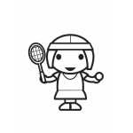 Dibujo para colorear Colorear Mujersita Jugadora De Teniss