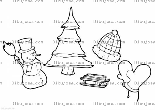 Dibujo para colorear Colorear Invierno Nevado