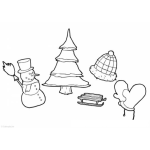 Dibujo para colorear Colorear Invierno Nevado