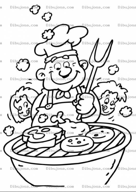 Dibujo para colorear Colorear Azado En Parrillada al carbon