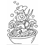 Dibujo para colorear Colorear Azado En Parrillada al carbon