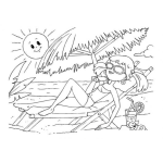 Dibujo para colorear Chica En La Playa Para Colorear