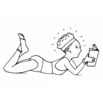 Dibujo para colorear Mujer En Calzoneta Boca Abajo Para Colorear