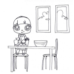Dibujo para colorear Colorear Nena Haciendo Espumillas Y Merengues