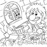 Dibujo para colorear Hombre Hambriento Con Cerveza Para Colorear