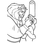 Dibujo para colorear Pintar a la Bella y la Bestia