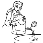 Dibujo para colorear Pintar Princesa con una Rosa