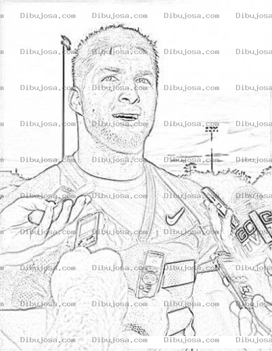 Dibujo para colorear Tim Tebow Interviewed Coloring Page