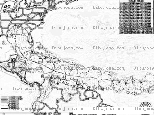 Dibujo para colorear Hurricane Tracking Coloring Page