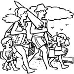 Dibujo para colorear Colorear Familia En La Playa