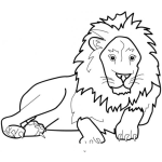Dibujo para colorear Colorear Leon Descansando