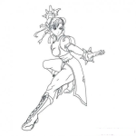 Dibujo para colorear Chun Li Street Fighter Para Pintar Y Colorear