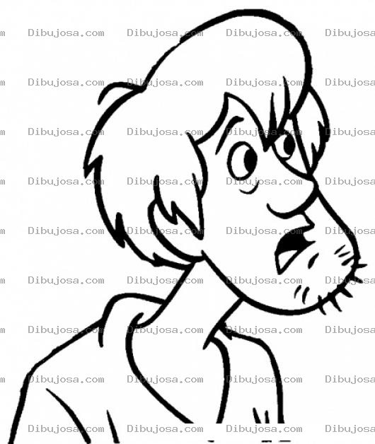 Dibujo para colorear Shagy Asustado Para Colorear