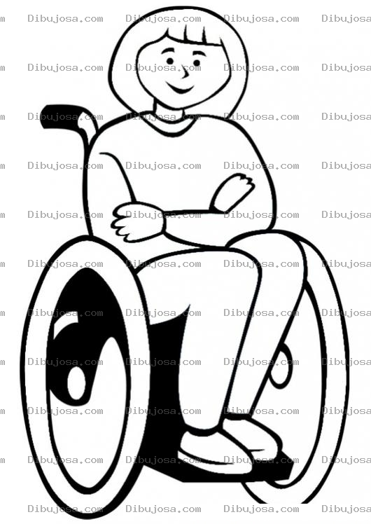 Dibujo para colorear Mujer En Silla De Ruedas Para Colorear